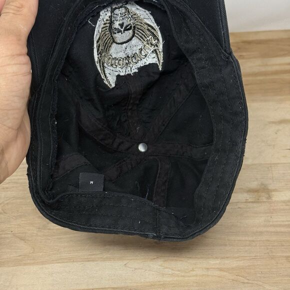 Harley Davidson Motorcycle Flat Hat Skull Embroidered Black Cap Medium - Picture 7 of 7